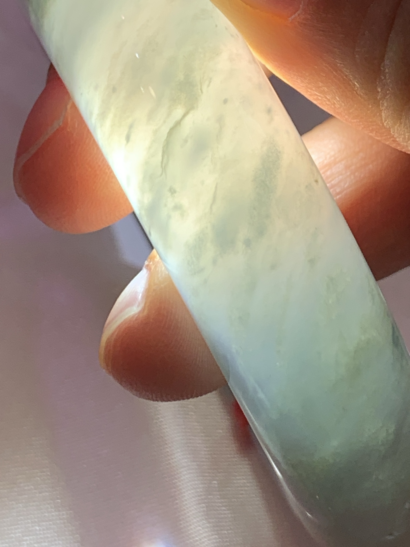 冰蓝正圈 53.9-13.8-7.6 0628-SJ-127 打灯纹裂，湖水蓝底色均匀分布，清爽耐看