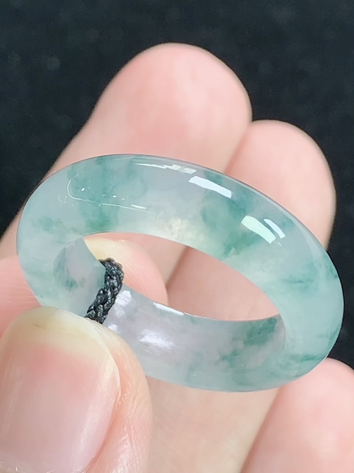 冰飘花戒指，无裂，内径尺寸18.5-5.9-3.7mm，17号手寸，L28yjz