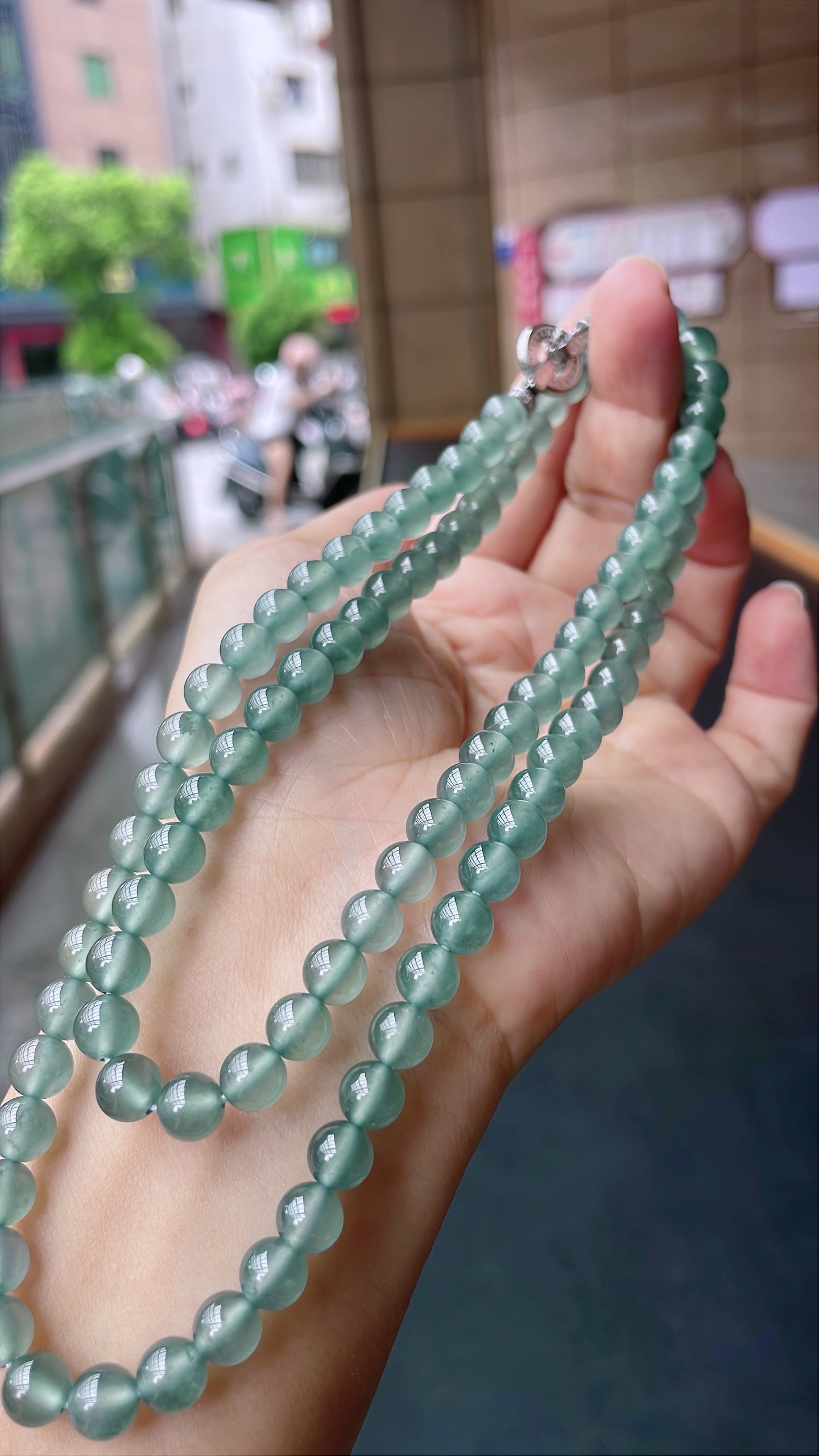 ️ 蓝钢珠链 底色浓郁，颗颗起光 尺寸：6.9，96颗