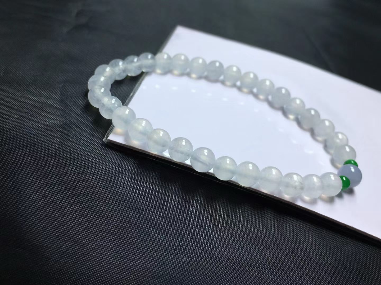 ️ 冰种手链，卡5.5～5.3mm，32颗，种好，玉质细腻，均匀，通透，颗颗精选