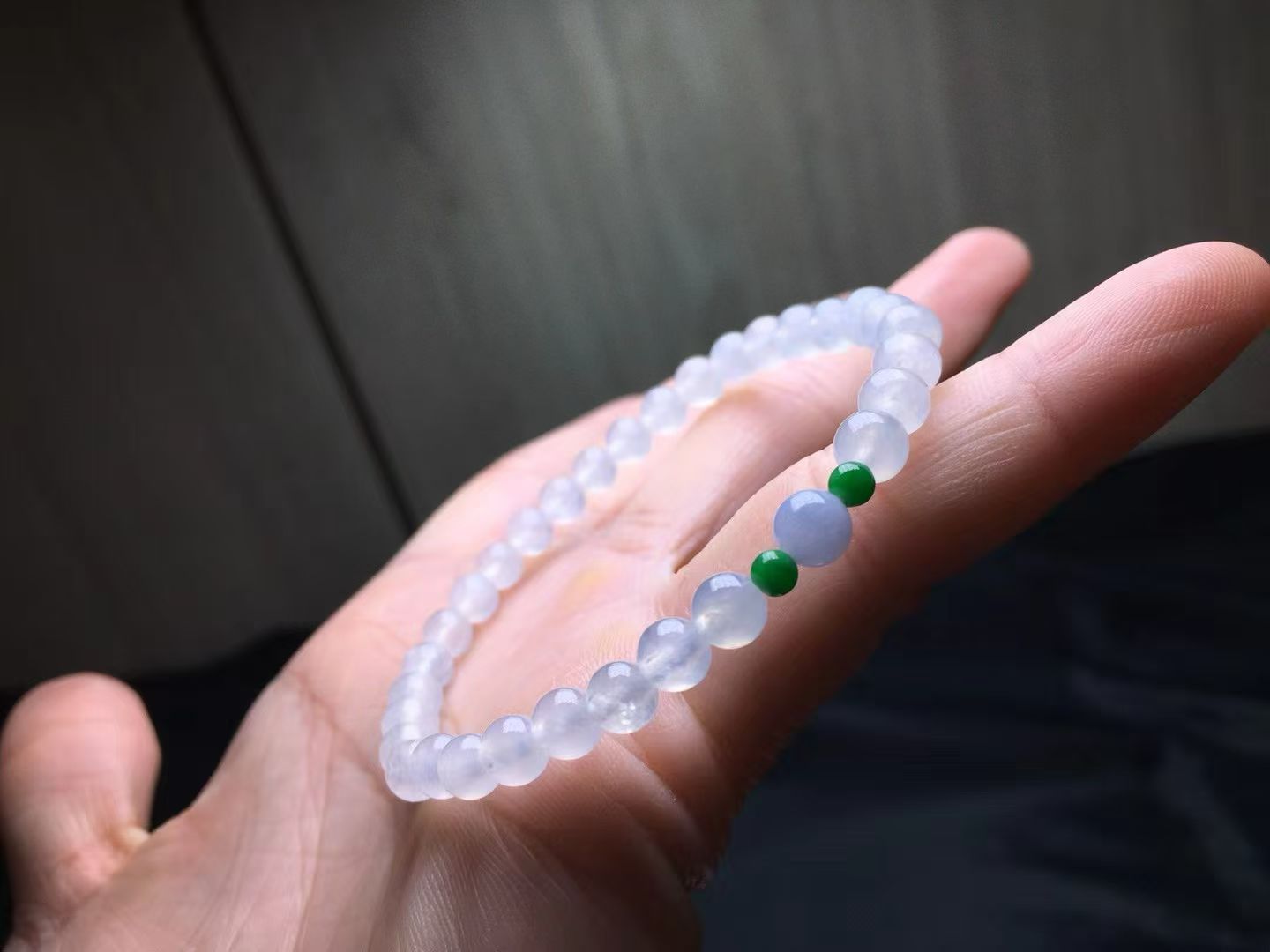 ️ 冰种手链，卡5.5～5.3mm，32颗，种好，玉质细腻，均匀，通透，颗颗精选