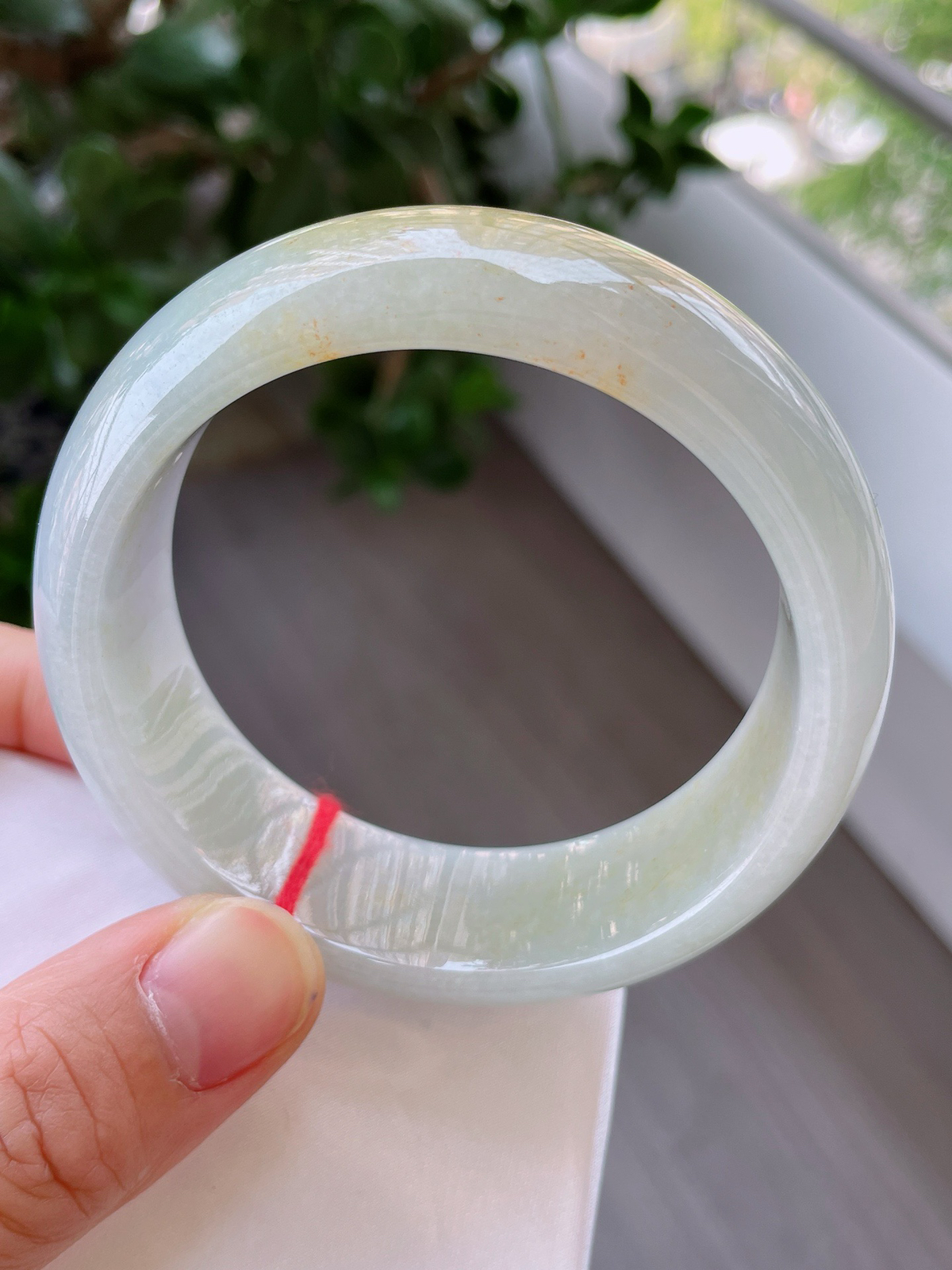 正圈59-60可戴，种老水足，宽版，尺寸59.2/21/8.9mm，冰飘黄翡正圈大圈口翡翠手镯