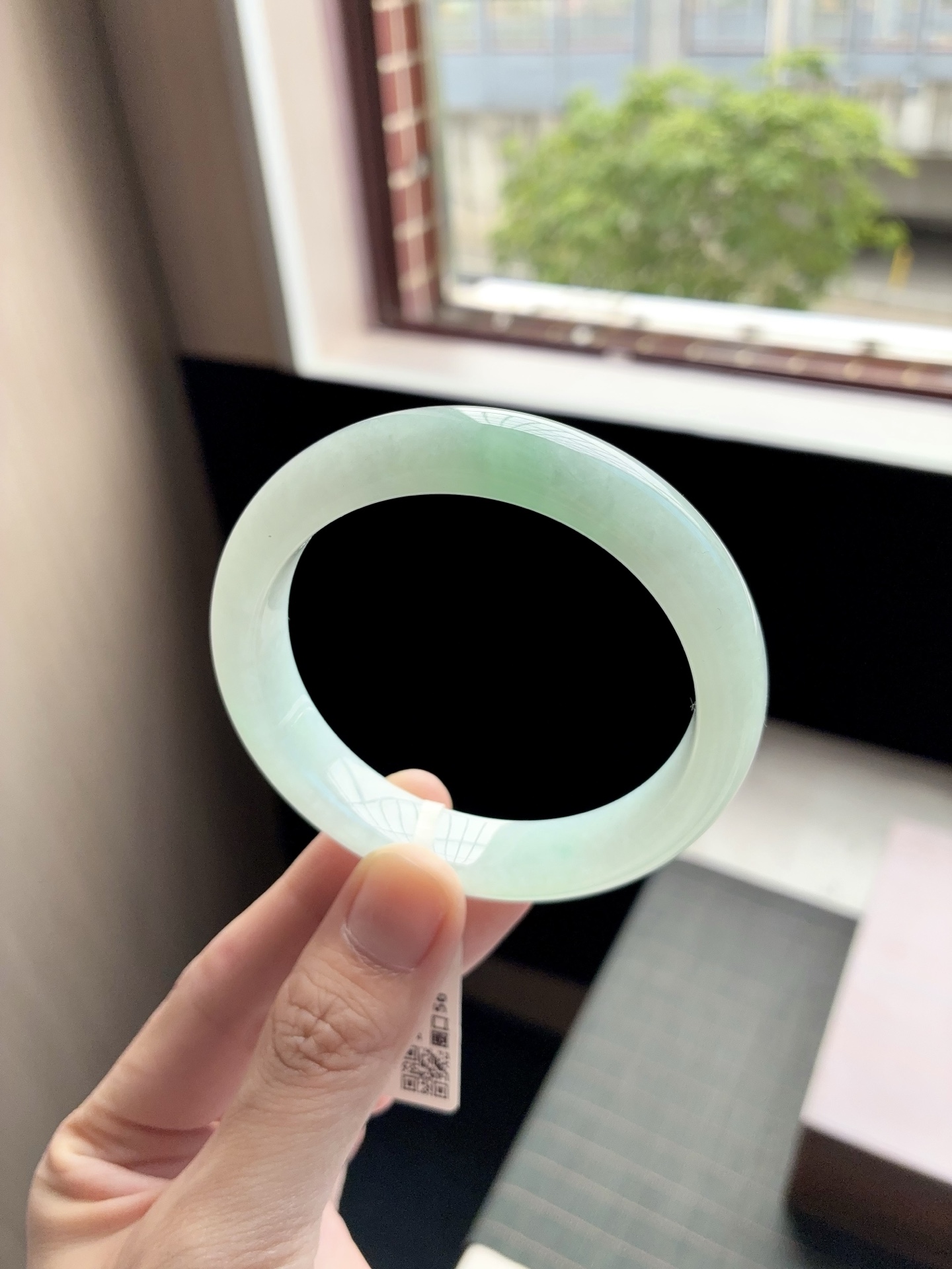 冰晴绿芙蓉底白底青正圈成品 HYY-4365 ⭕️57.5-12.8-8.6