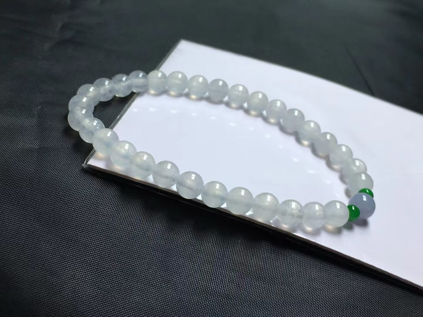 ️ 冰种手链，卡5.5～5.3mm，32颗，种好，玉质细腻，均匀，通透，颗颗精选