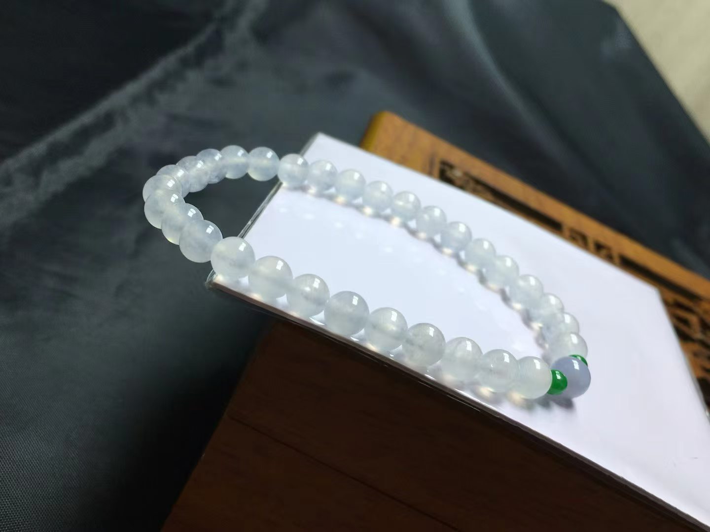 ️ 冰种手链，卡5.5～5.3mm，32颗，种好，玉质细腻，均匀，通透，颗颗精选