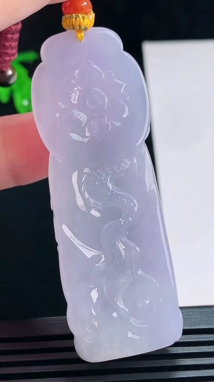 天然A货翡翠种紫罗兰御龙大势至菩萨吊坠，尺寸67-23.5-12.8 重量:41.91g
7月12日
