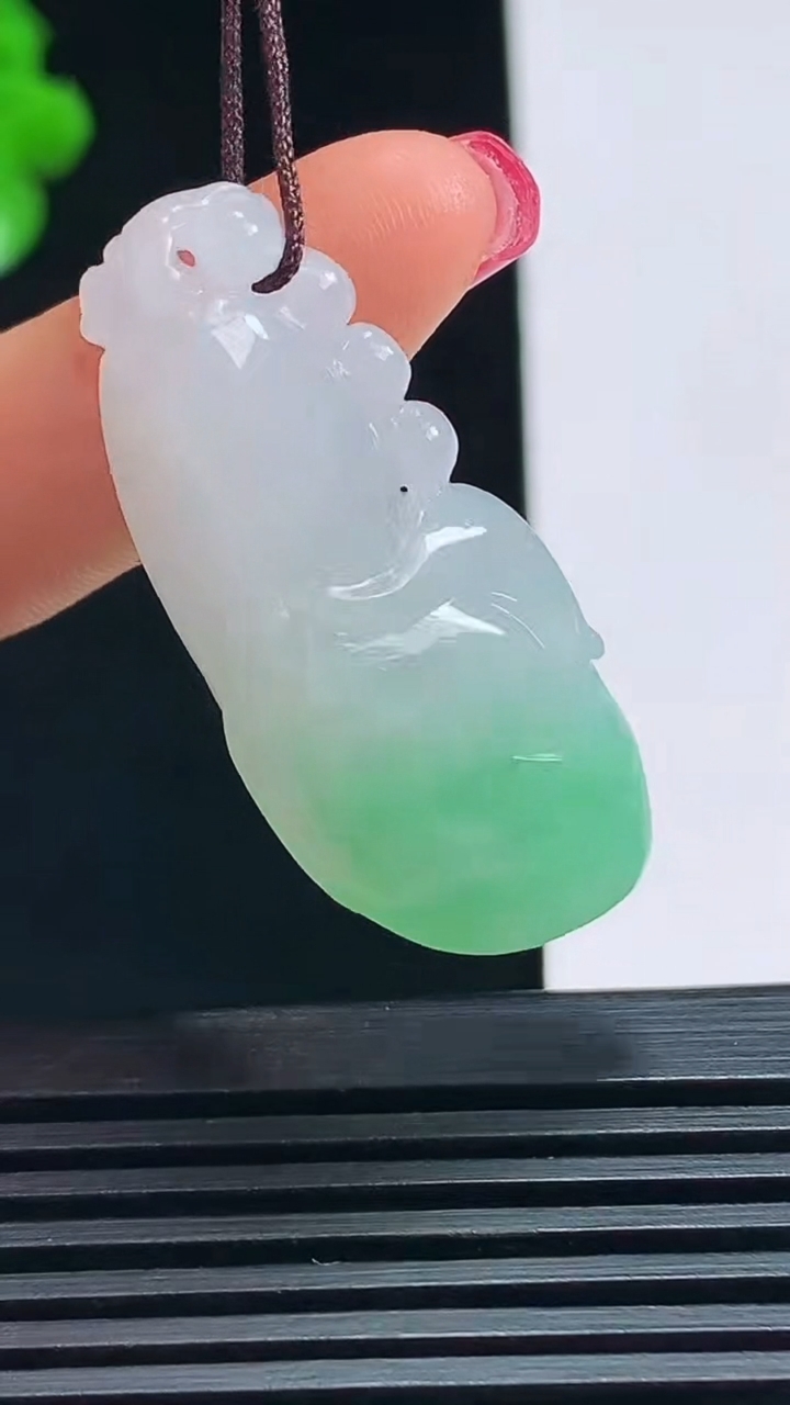 天然A货翡翠玉兰花吊坠，尺寸38-17-10 重量:10.13g
7月17日