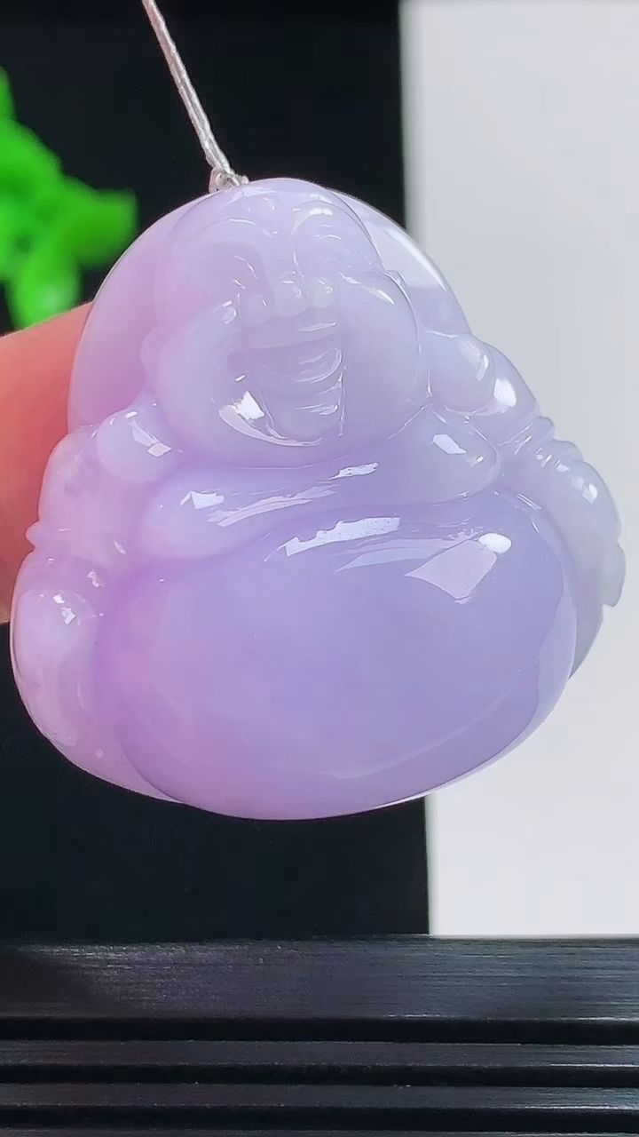 天然A货翡翠紫罗兰佛公吊坠，尺寸32-32-11.6 重量:21.30g
7月26日