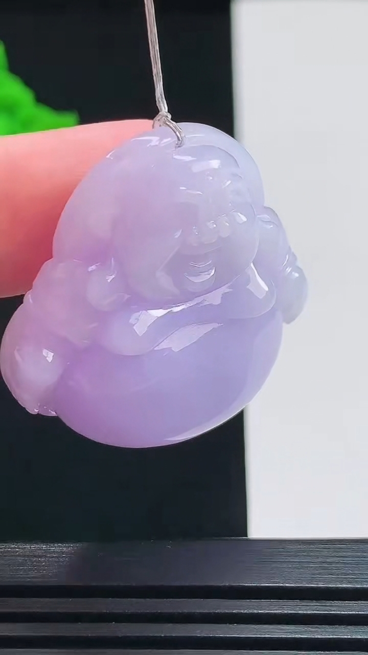 天然A货翡翠紫罗兰佛公吊坠，尺寸32-32-11.6 重量:21.30g
7月26日