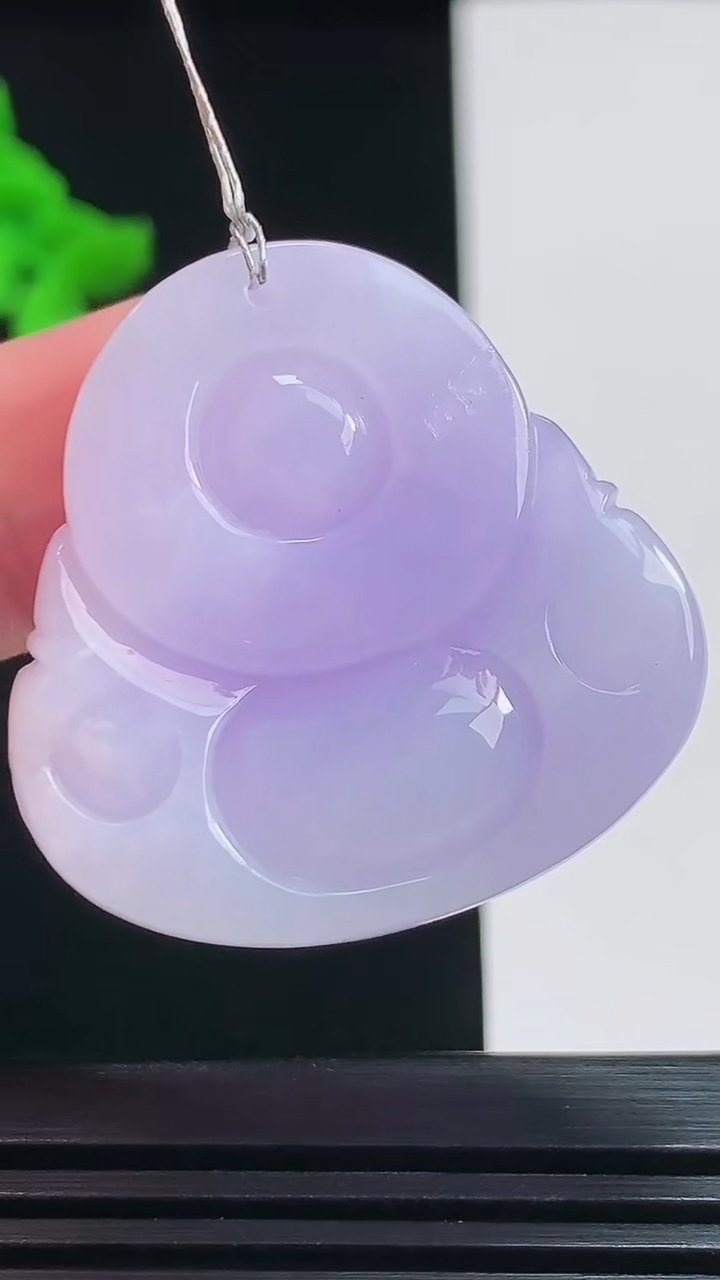 天然A货翡翠紫罗兰佛公吊坠，尺寸32-32-11.6 重量:21.30g
7月26日