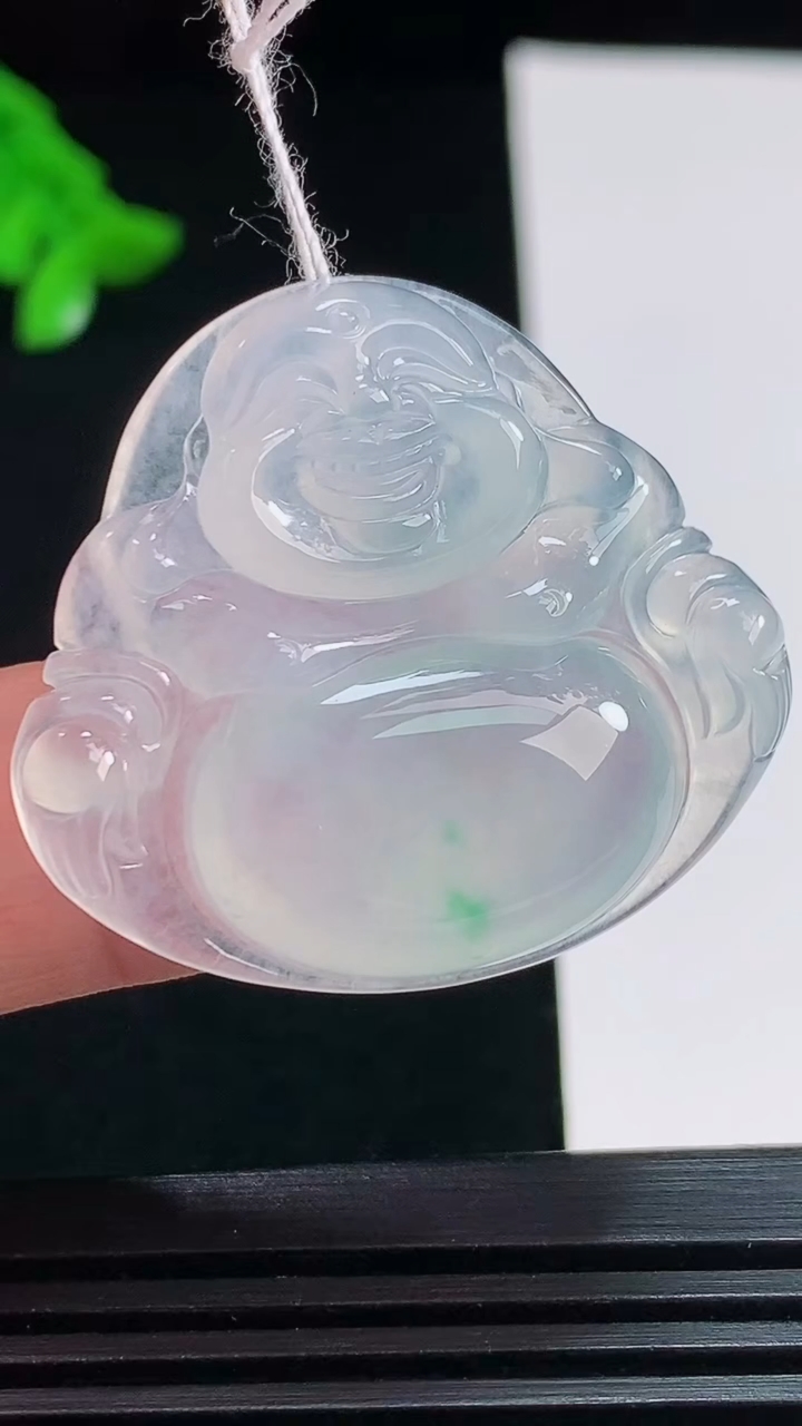 天然A货翡翠佛公吊坠，尺寸31-34.2-5.8 重量:9.48g
7月31日