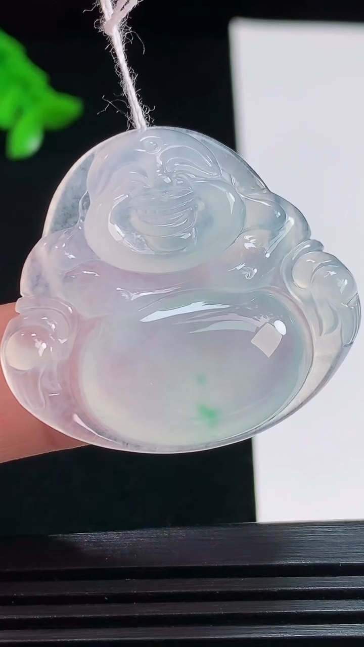 天然A货翡翠佛公吊坠，尺寸31-34.2-5.8 重量:9.48g
7月31日