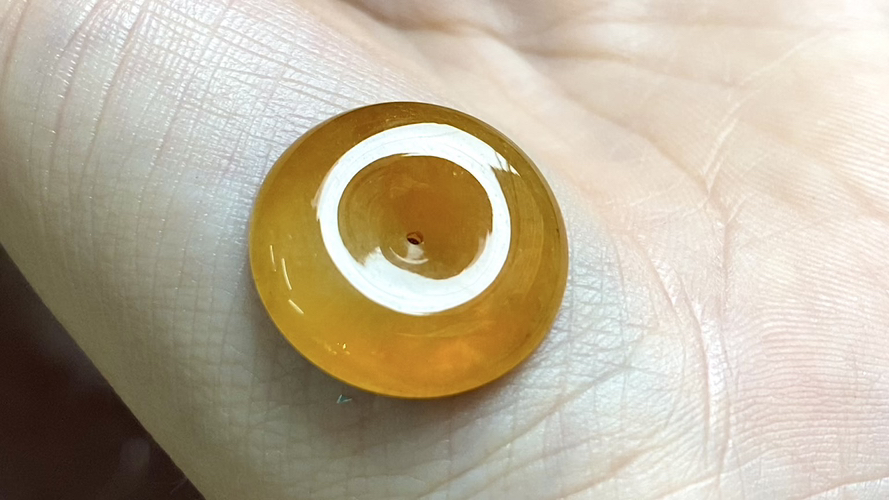 蜜糖黄平安扣 18.8*3.3
