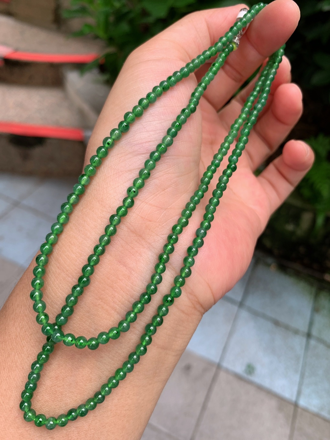 ️ 3.6mm200颗冰绿项链