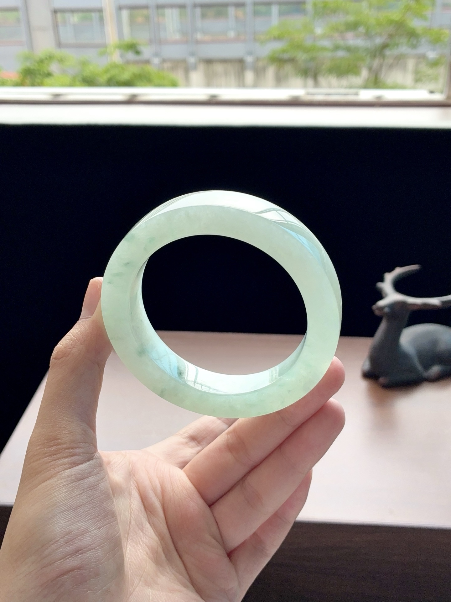 大圈口冰晴绿飘花镯胚 A0630-4 ⭕️77.5-57.8-12.8-10 可做58～61正圈