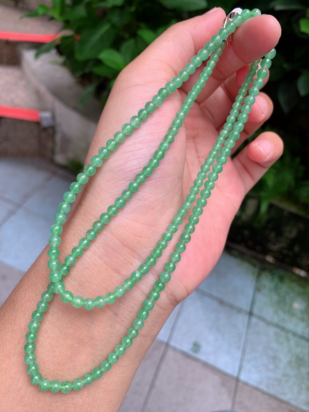 ️ 3.7mm-4.6mm164颗冰绿项链