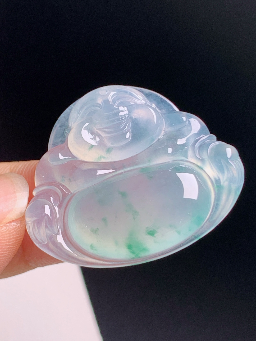 ️ 冰种飘花佛公，胶感饱满飘花飘逸，笑口常开福气绵长 310629