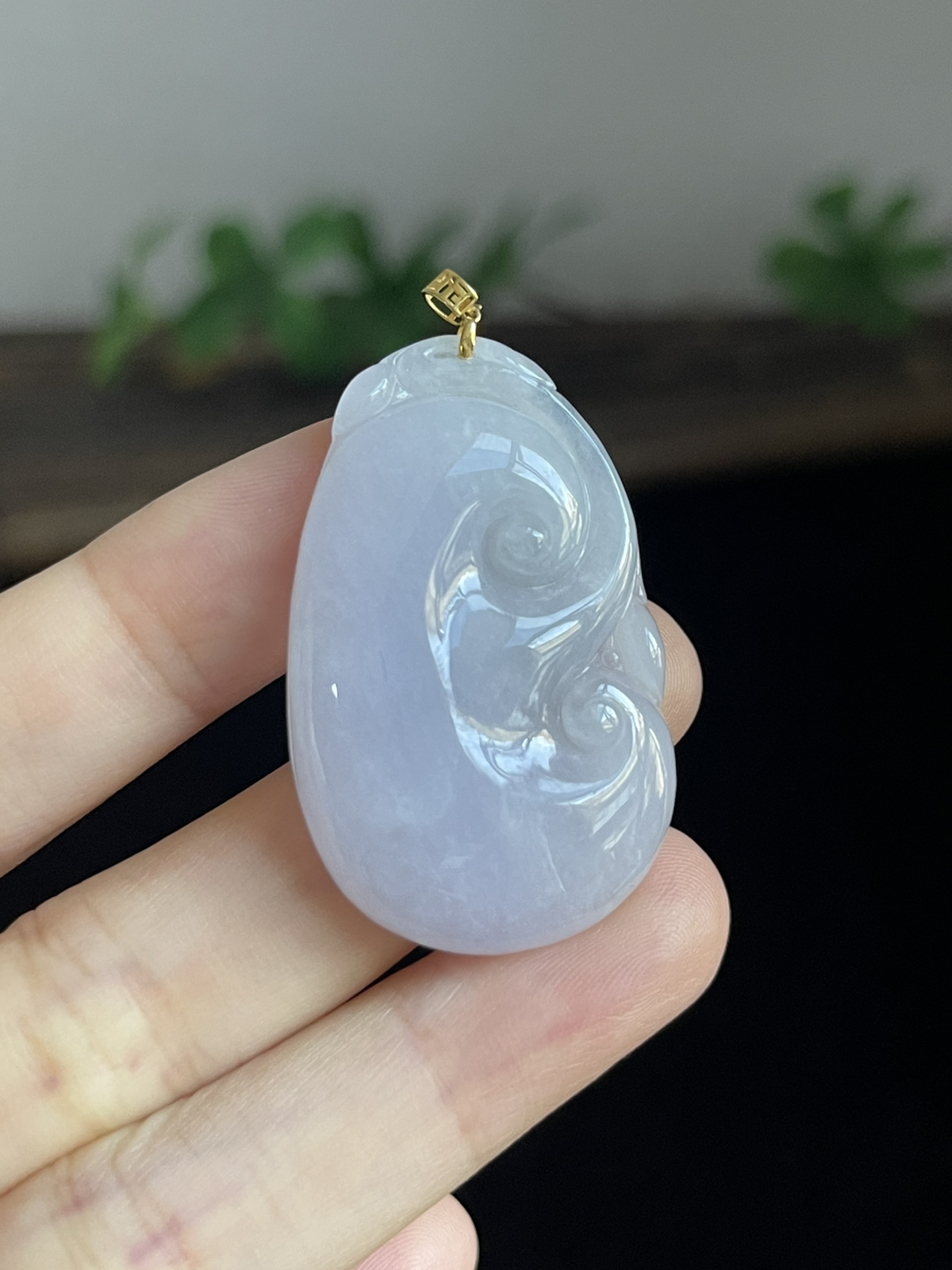 翡翠如意，印记：G18K