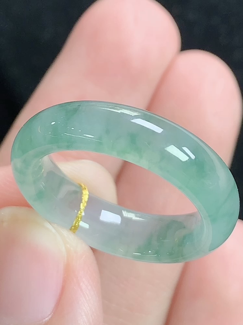 冰飘花戒指，无裂，内径尺寸17.6-5.6-3.8mm，14号手寸，L30lyg