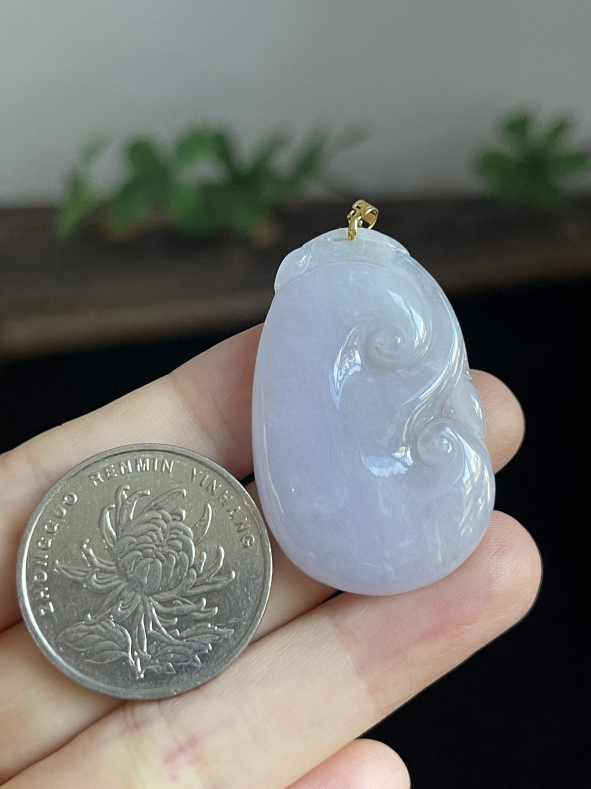 翡翠如意，印记：G18K