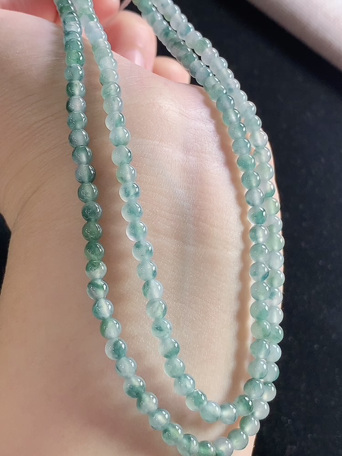 冰飘花玉珠项链，尺寸4.1mm，L30jxg