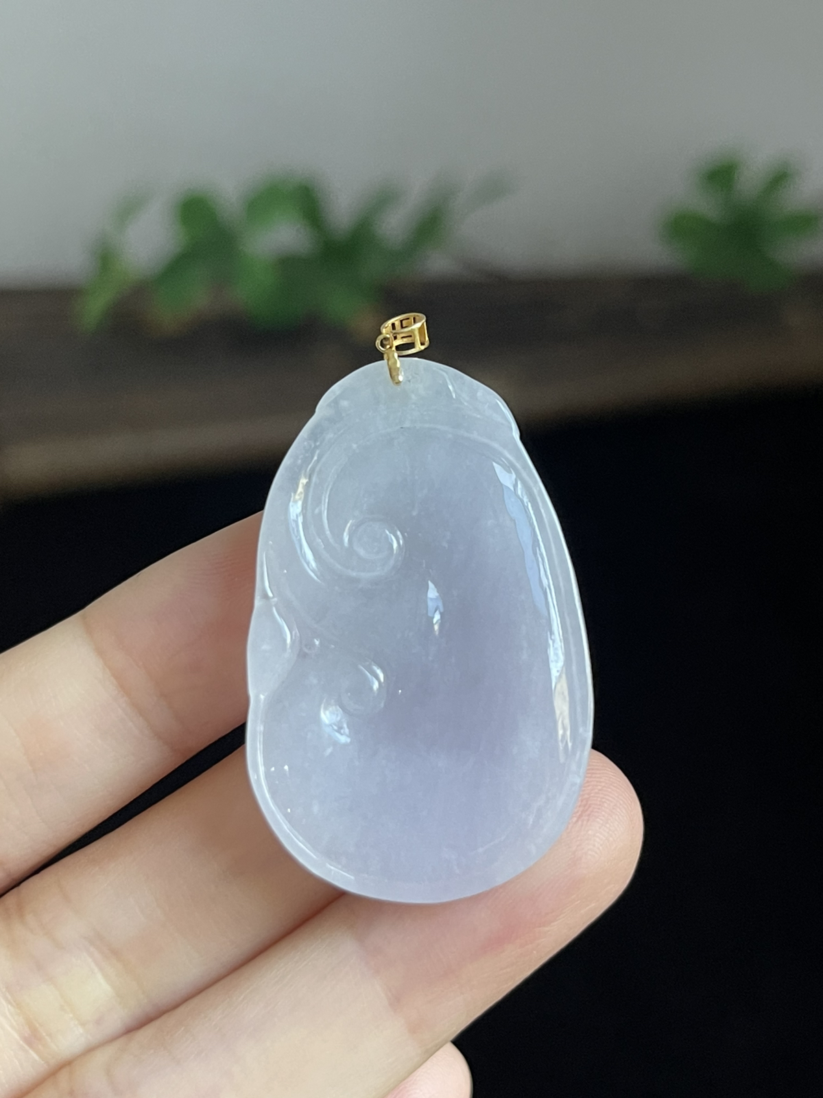 翡翠如意，印记：G18K