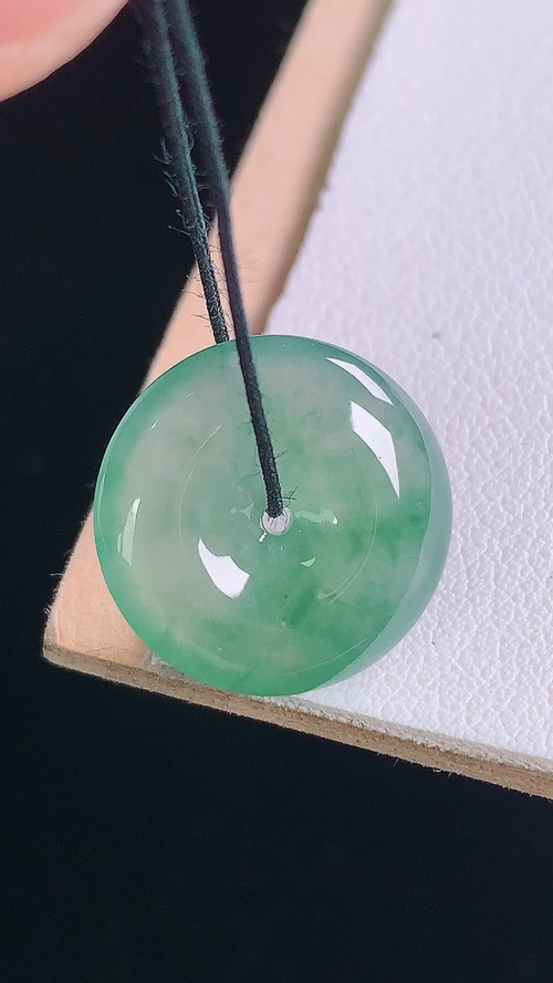 冰晴飘花平安扣，无裂，尺寸:16.5-4.4mm