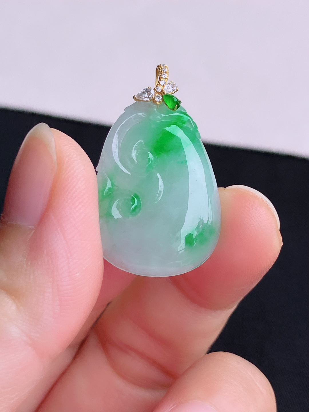 ️翠绿小如意，色美清爽，尺寸30.5/28/19/5.3/自然光实拍