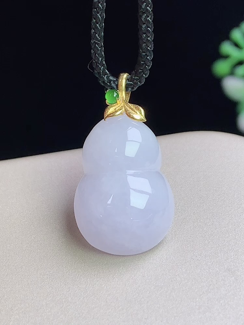 18k金镶葫芦，无裂，尺寸19-12.7-6.7mm