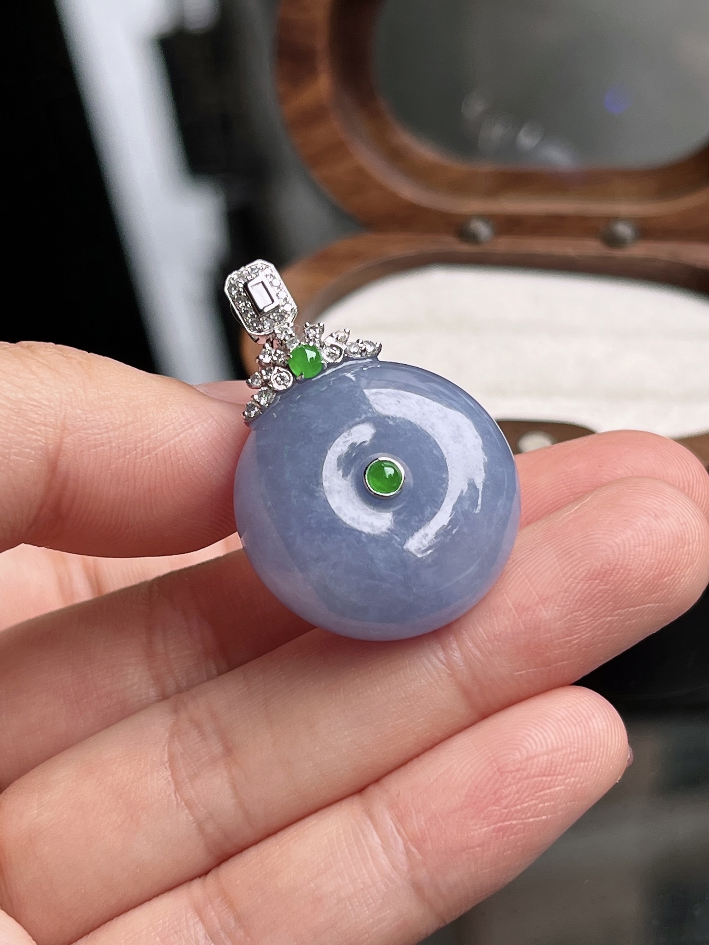️ 天然翡翠 平安扣吊坠 裸石尺寸22.6-11.6mm