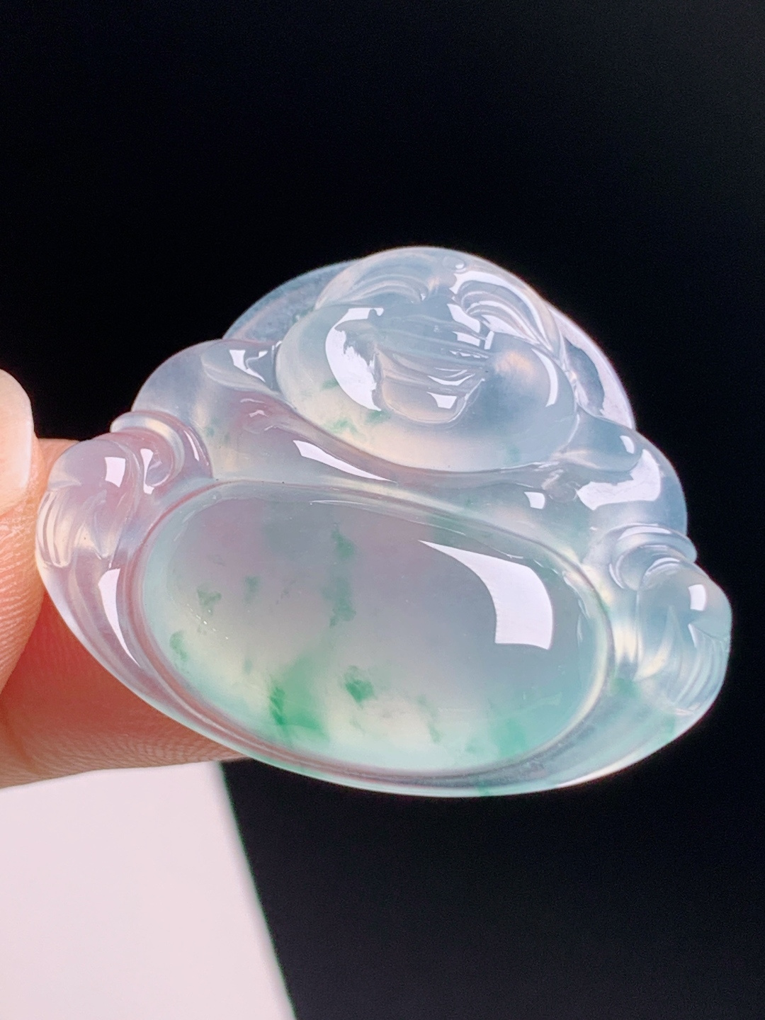 ️ 冰种飘花佛公，胶感饱满飘花飘逸，笑口常开福气绵长 310629