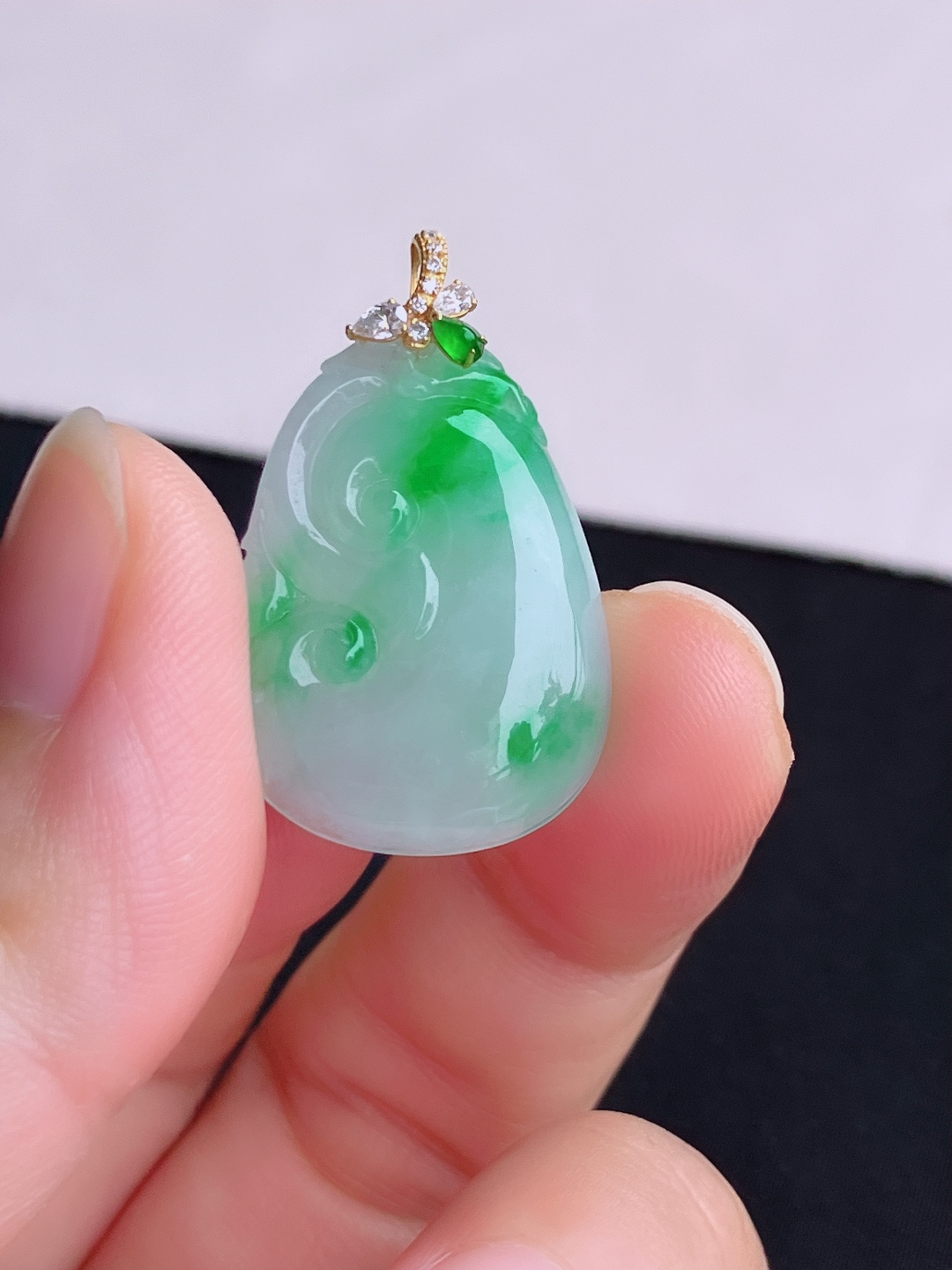 ️翠绿小如意，色美清爽，尺寸30.5/28/19/5.3/自然光实拍