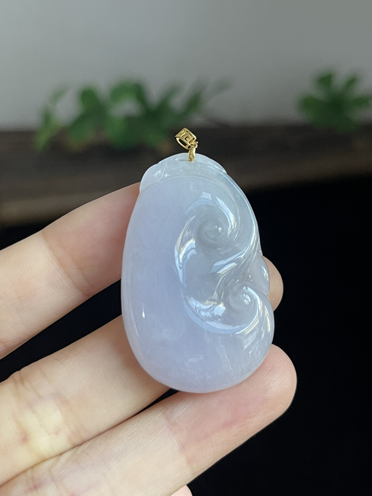 翡翠如意，印记：G18K