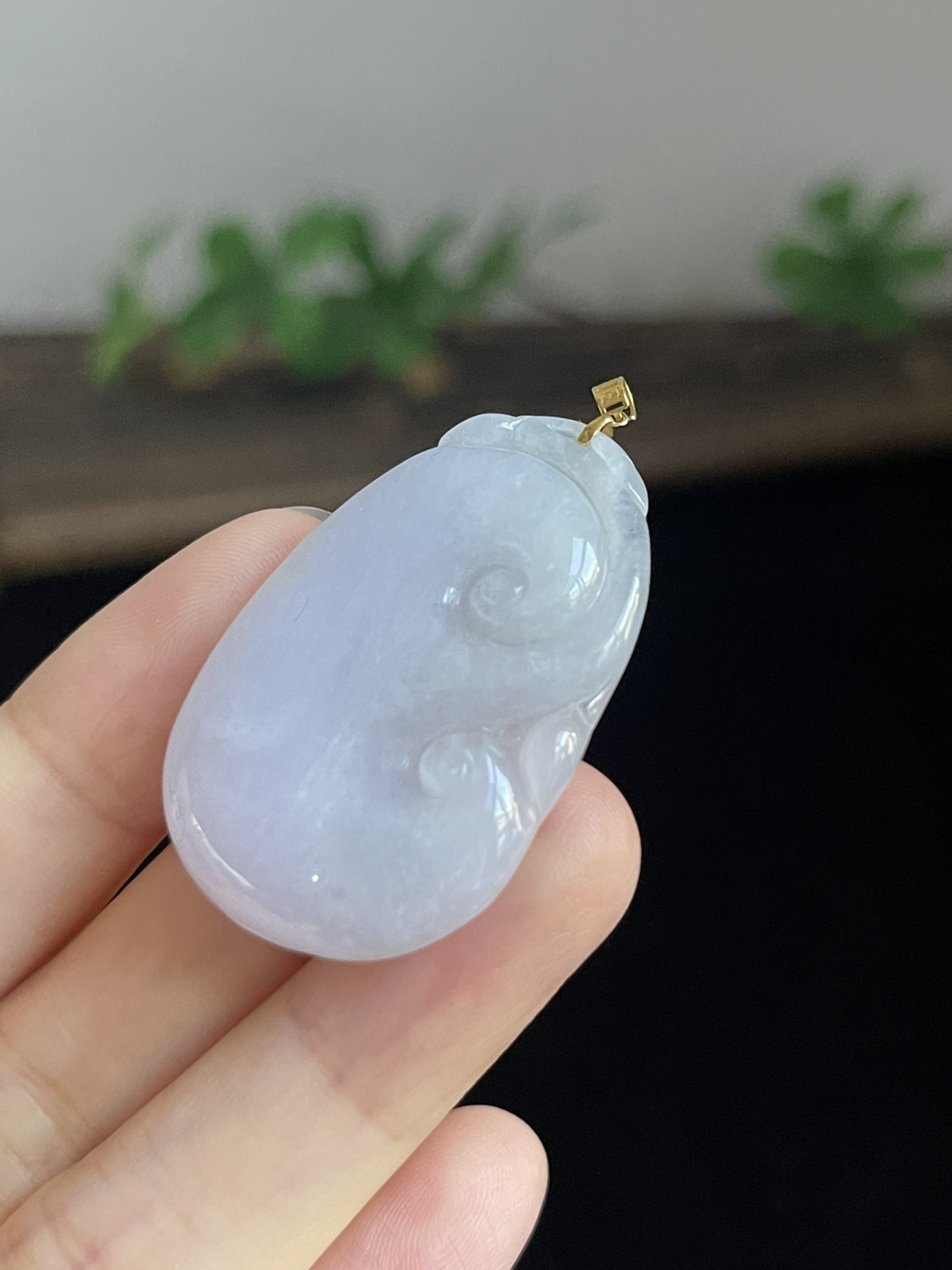 翡翠如意，印记：G18K