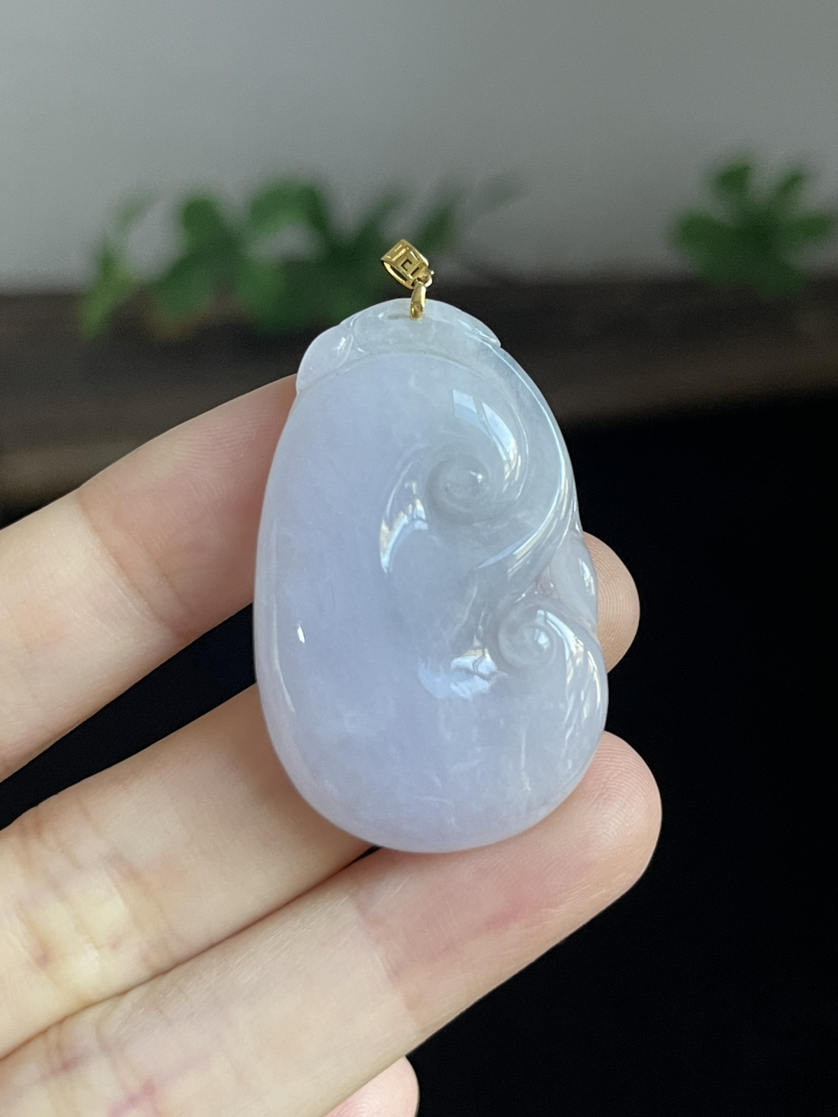 翡翠如意，印记：G18K
