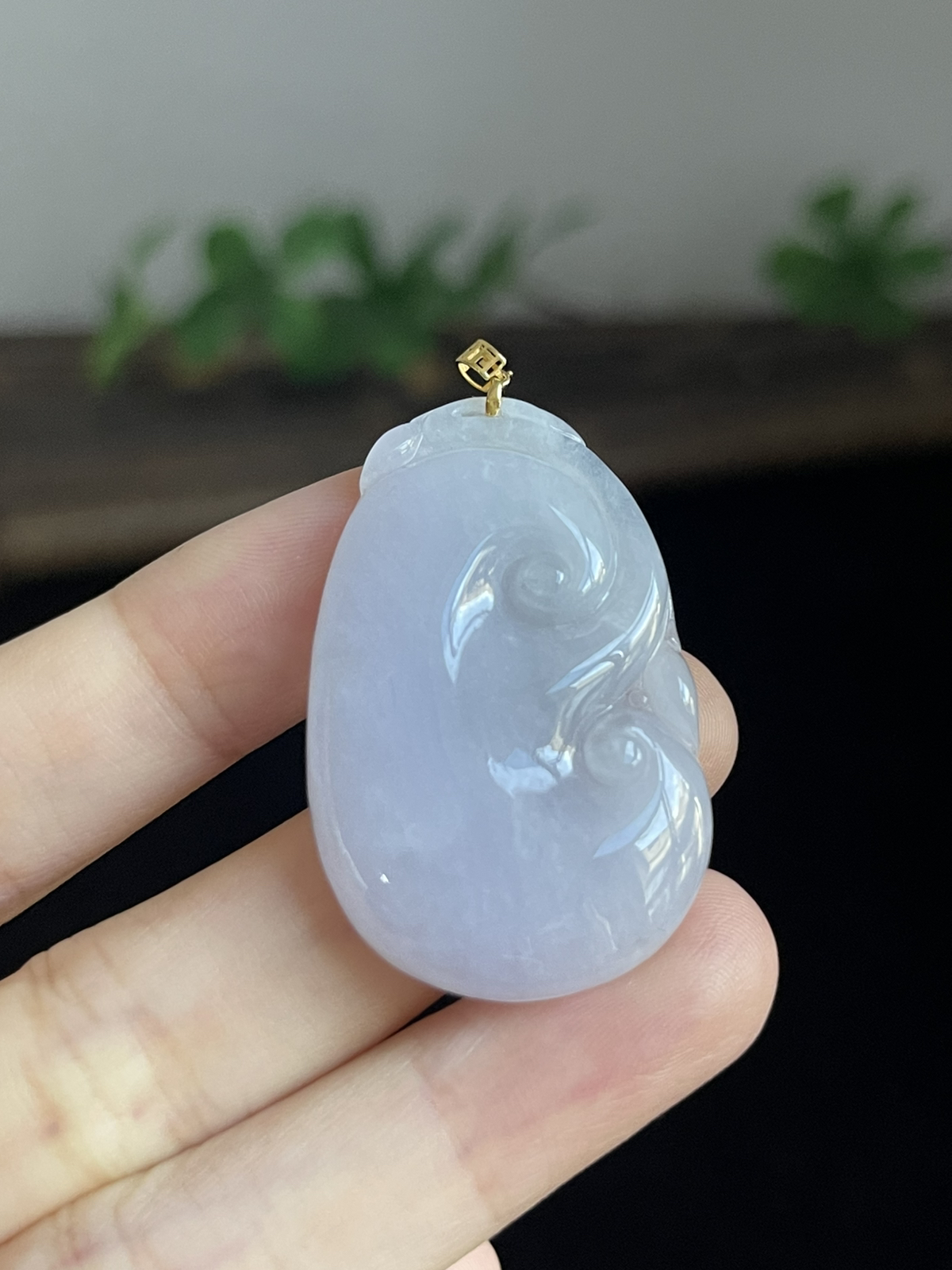 翡翠如意，印记：G18K