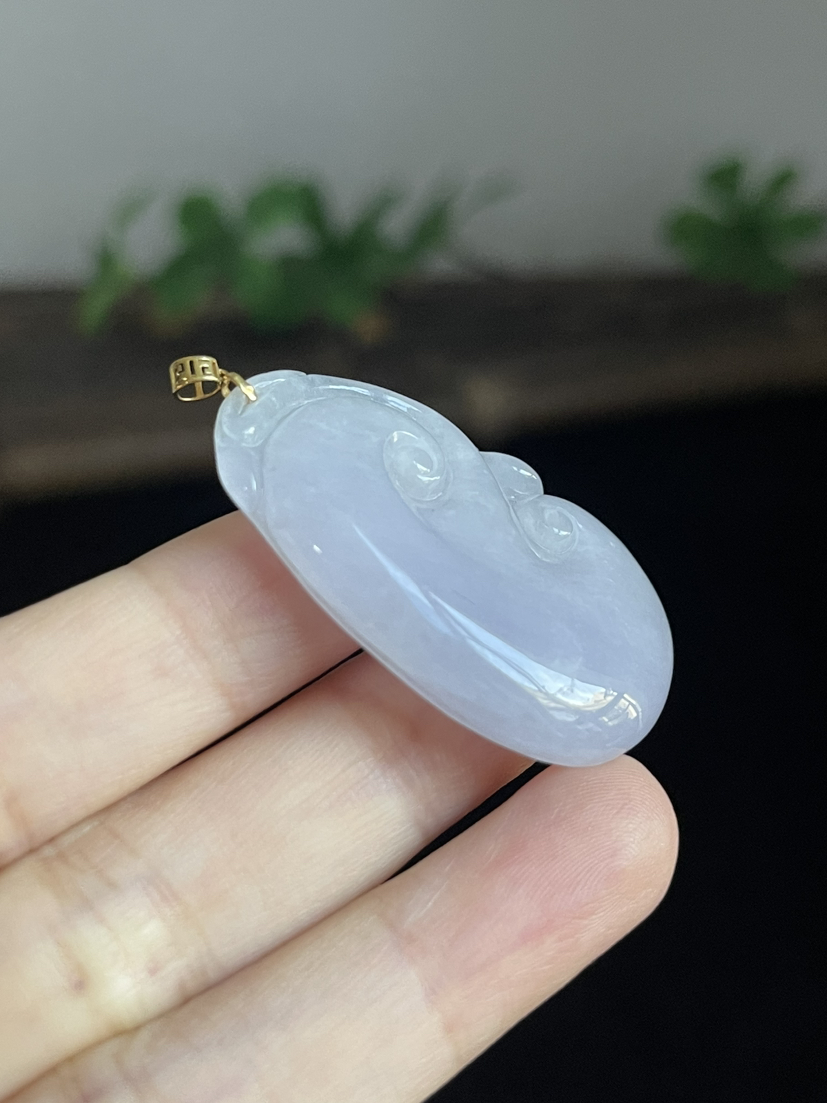 翡翠如意，印记：G18K