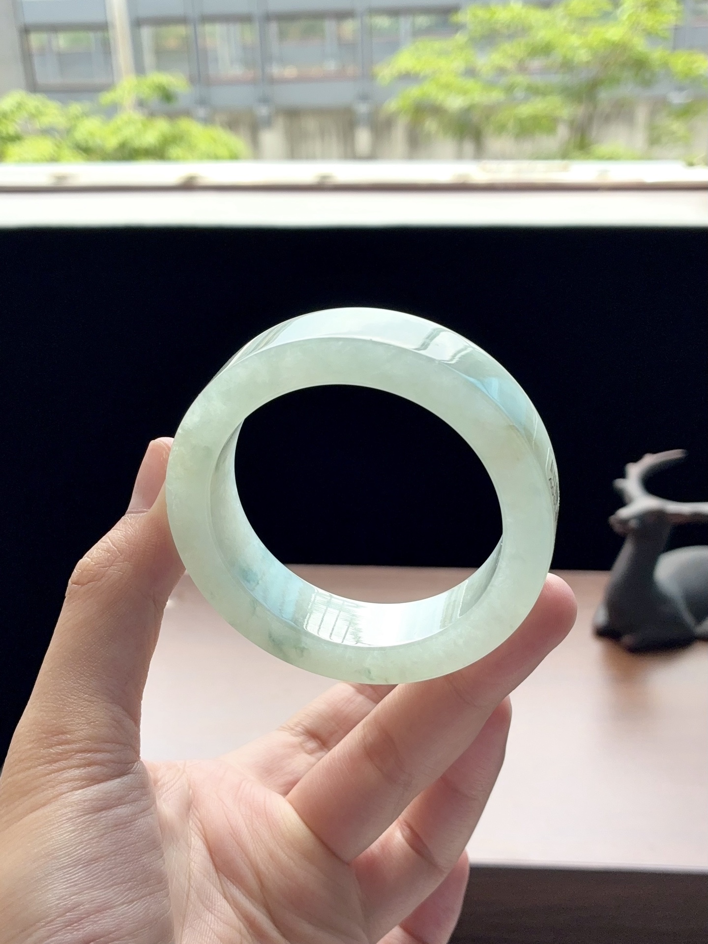 小圈口冰晴绿宽版飘花镯胚 A0630-14 ⭕️67-50.7-15.2-8.2 可做51正圈