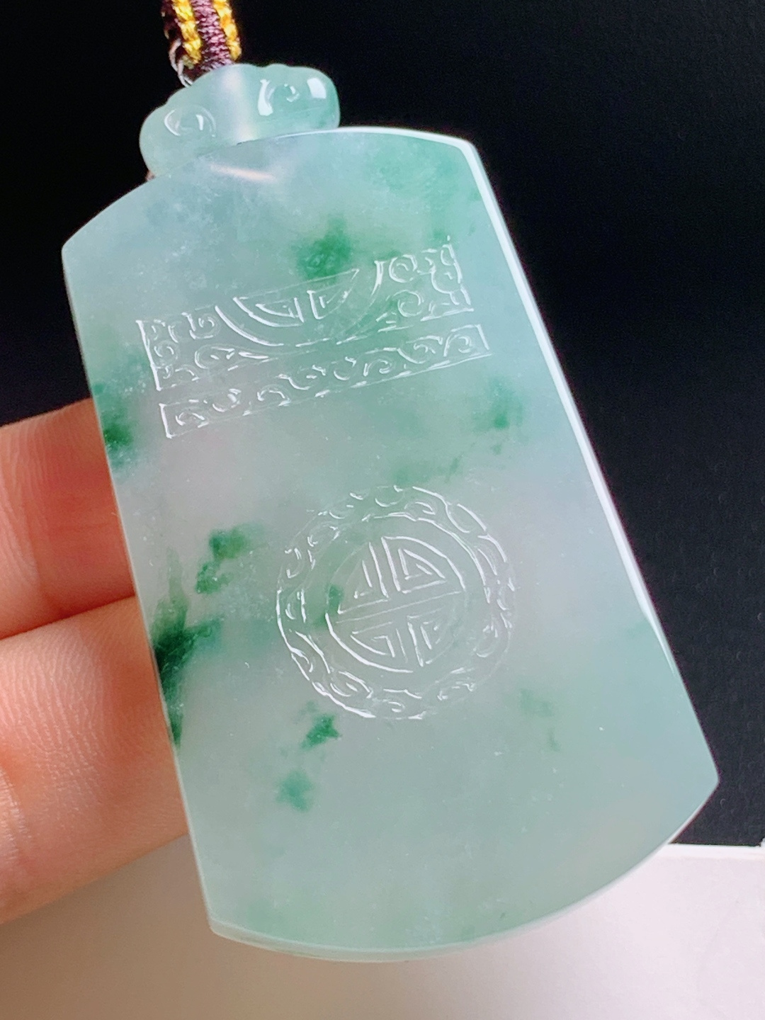 飘花仿古无事牌，湖水底灵动飘翠，古韵纹饰大气耐看 1806