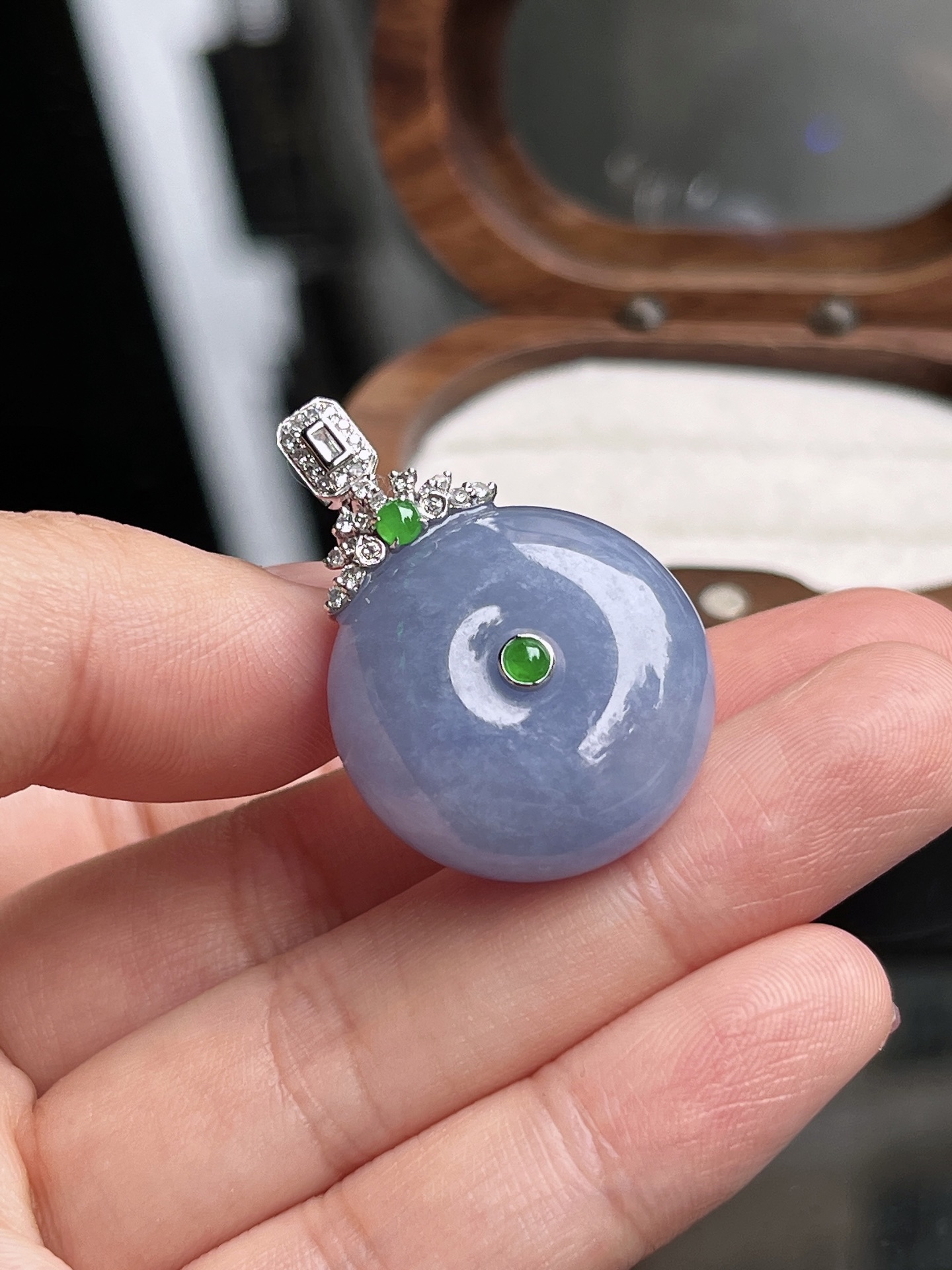 ️ 天然翡翠 平安扣吊坠 裸石尺寸22.6-11.6mm