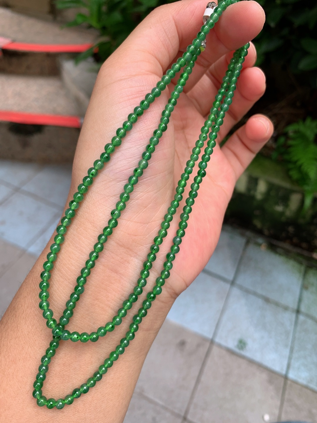 ️ 3.6mm200颗冰绿项链