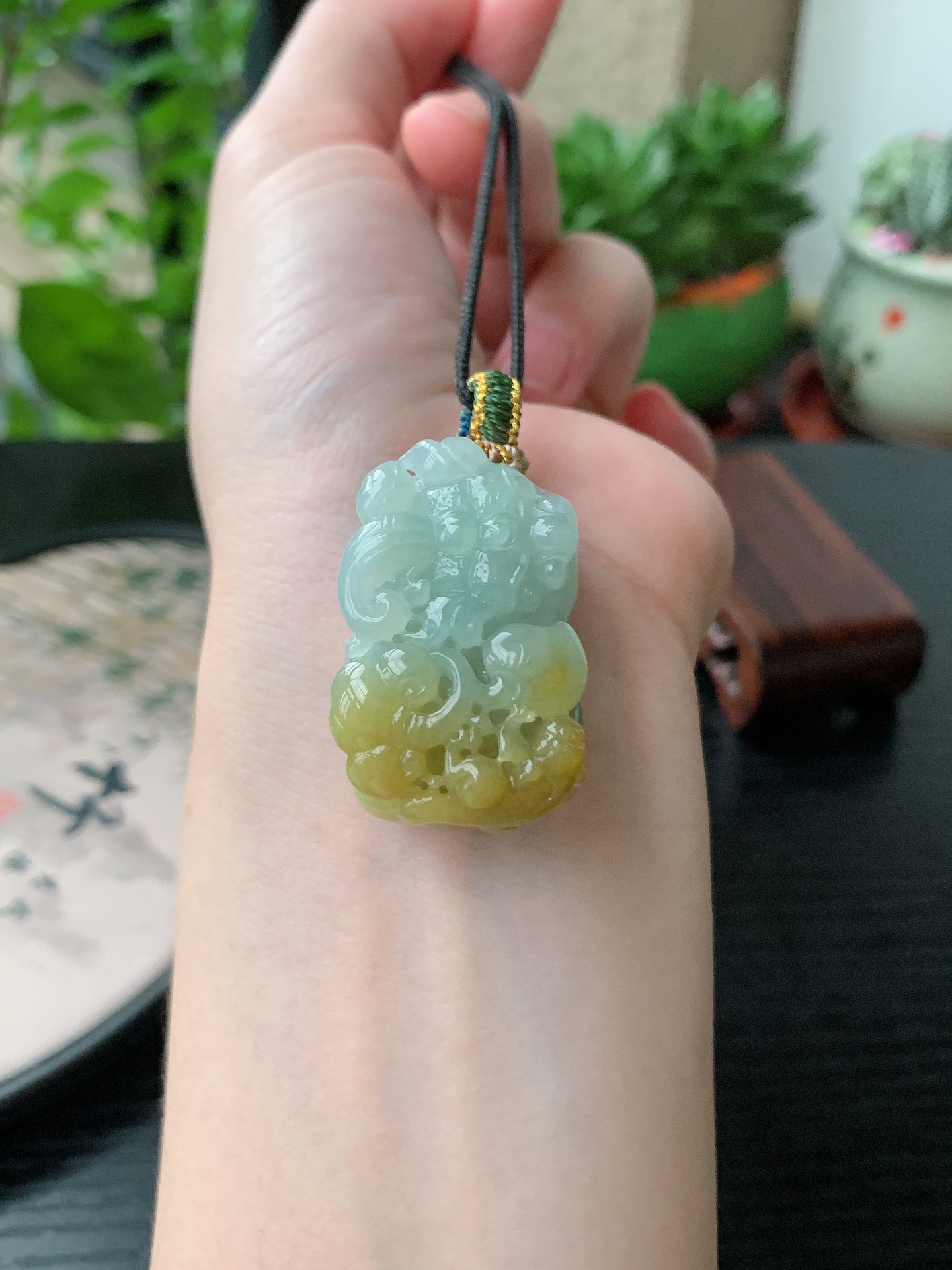 老坑冰种胶感飘黄翡貔貅吊坠 裸石尺寸:34.7-22.5-16mm