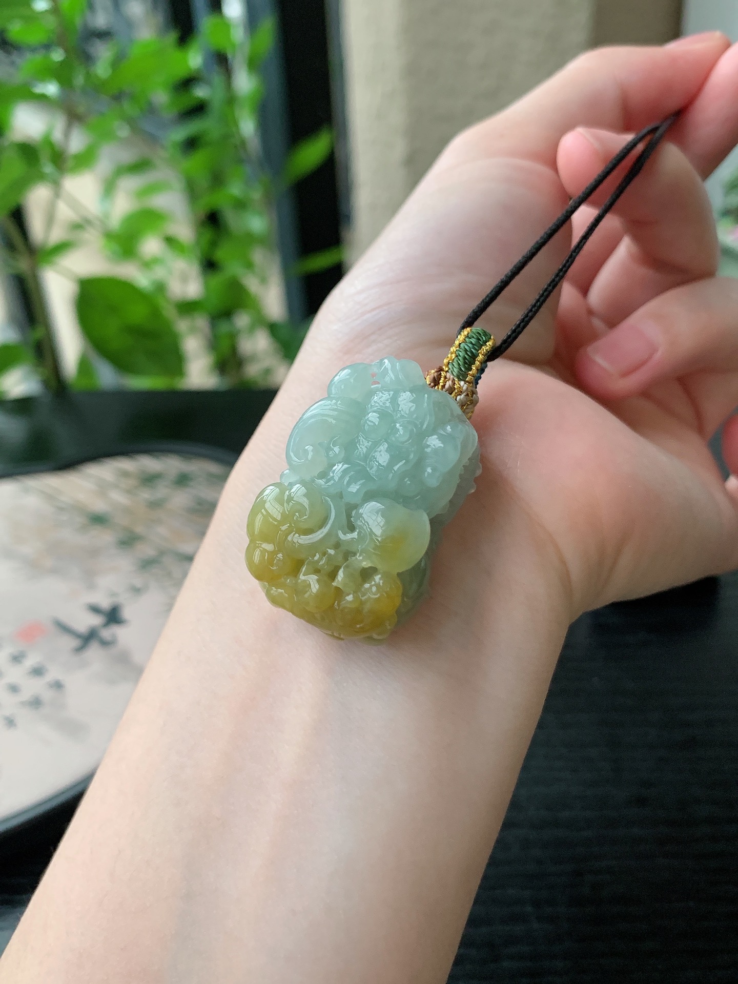 老坑冰种胶感飘黄翡貔貅吊坠 裸石尺寸:34.7-22.5-16mm