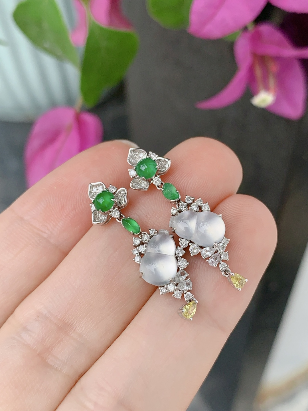 ️高冰葫芦耳环 冰透种水 清新雅致，29.8