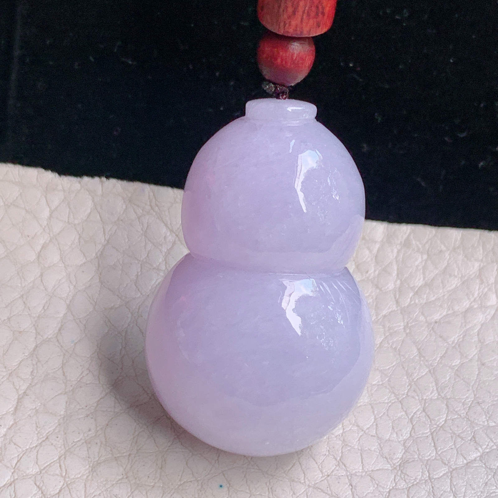 zen实拍39.5*25*15缅甸翡翠a货精雕清新饱满紫罗兰葫芦玉吊坠 玉挂件