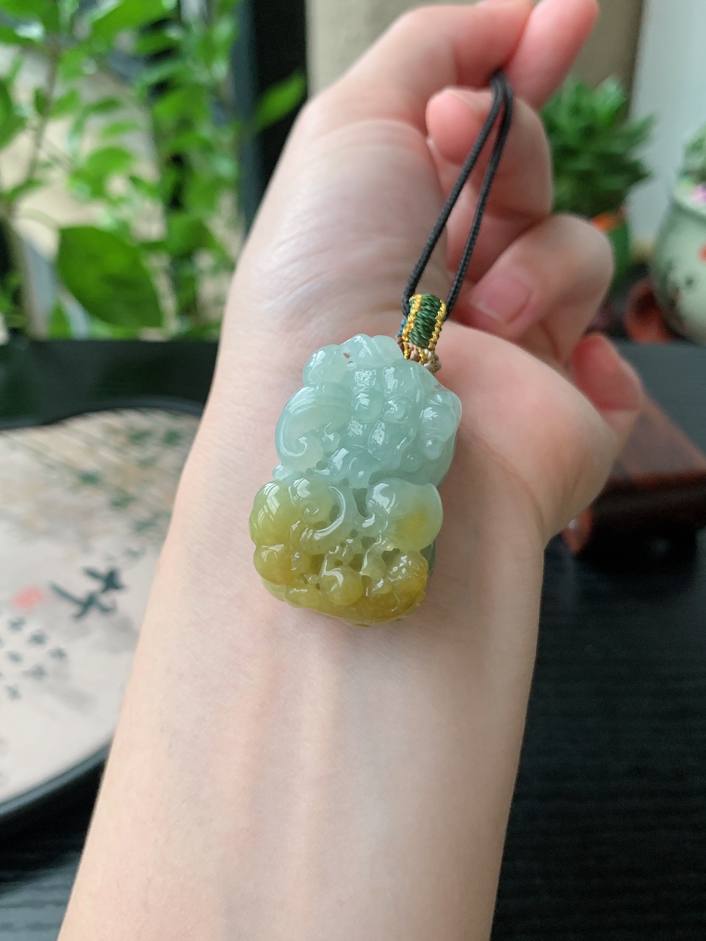 老坑冰种胶感飘黄翡貔貅吊坠 裸石尺寸:34.7-22.5-16mm