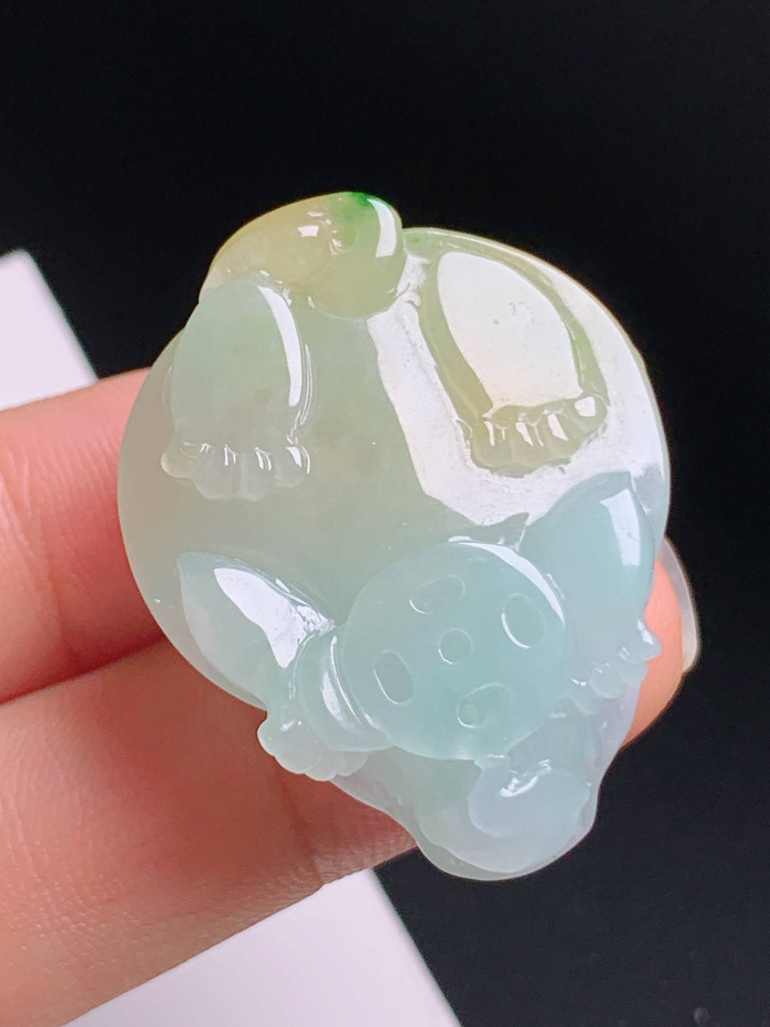 黄加绿龙头龟手把件，冰润油润雕工立体，招财纳福寓意美好