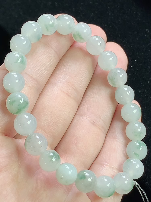 冰飘花玉珠手串，尺寸8.0mm，Q01xtg
