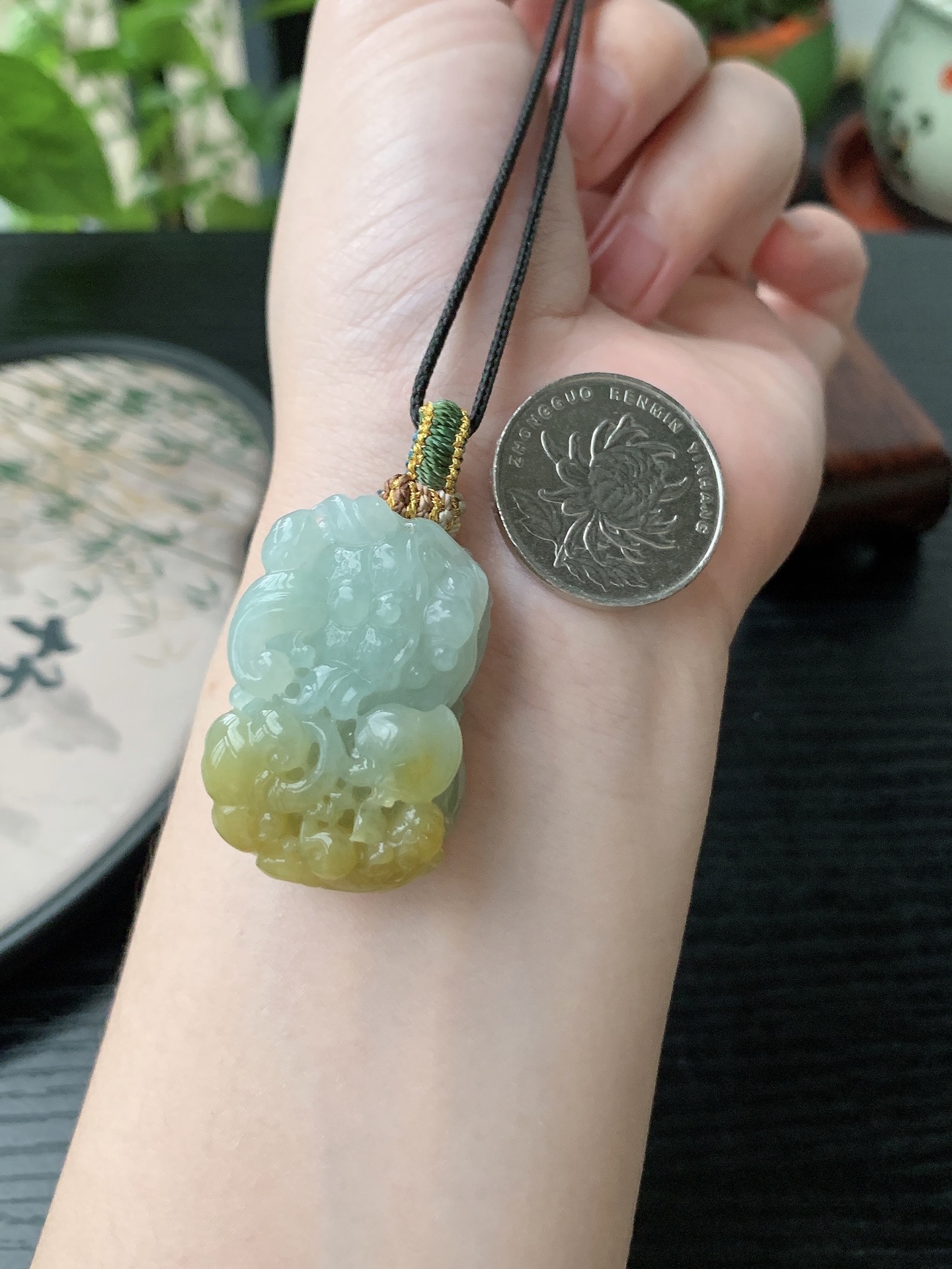 老坑冰种胶感飘黄翡貔貅吊坠 裸石尺寸:34.7-22.5-16mm