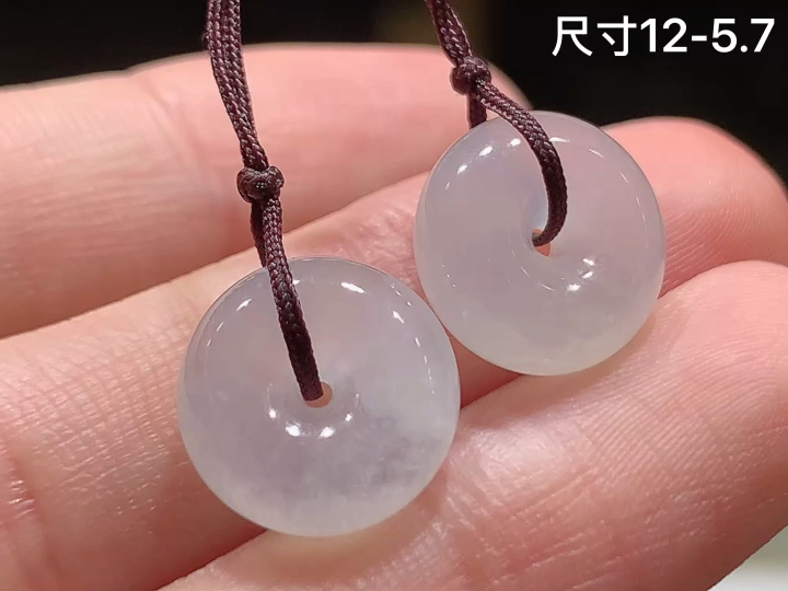 冰种平安扣 无裂，尺寸，12-5.7